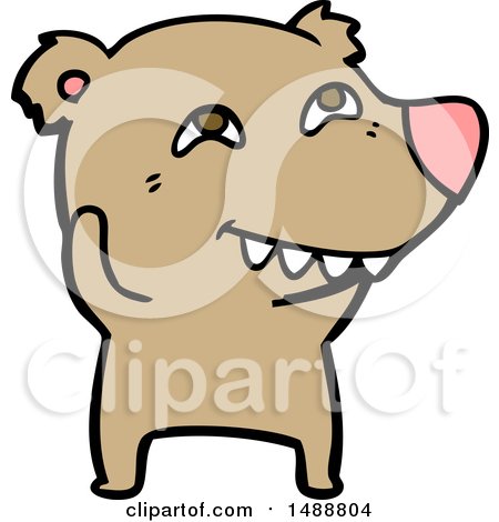 Cartoon Bear Showing Teeth by lineartestpilot