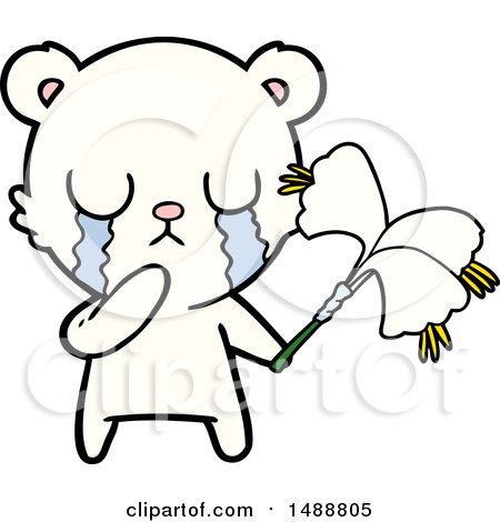 Crying Polar Bear Cartoon by lineartestpilot