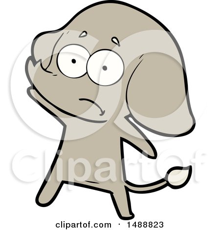 Cartoon Unsure Elephant by lineartestpilot