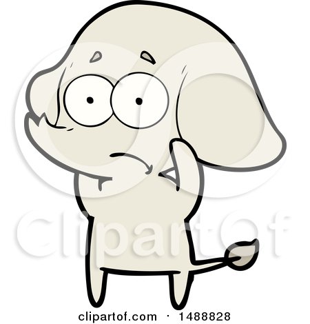 Cartoon Unsure Elephant by lineartestpilot