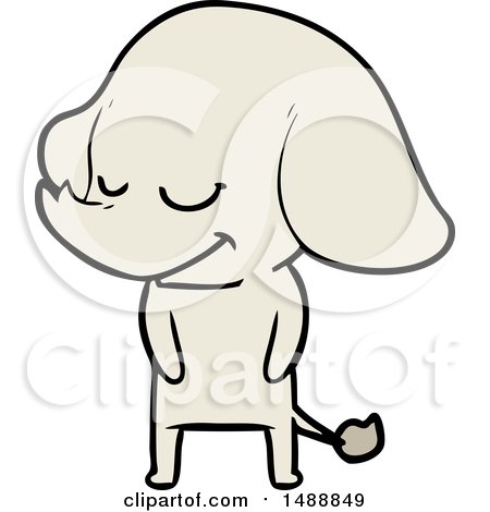 Cartoon Smiling Elephant by lineartestpilot