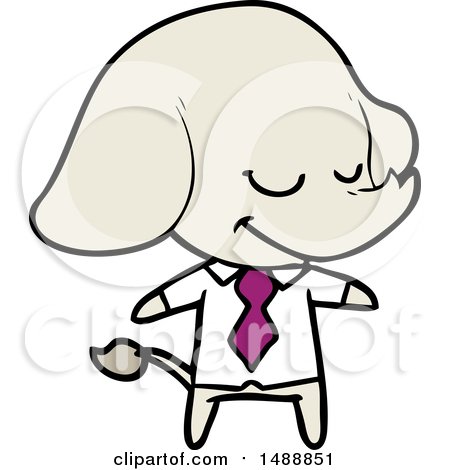 Cartoon Smiling Elephant Manager by lineartestpilot