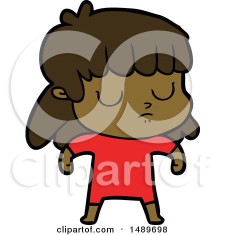 Cartoon Clipart Indifferent Woman by lineartestpilot