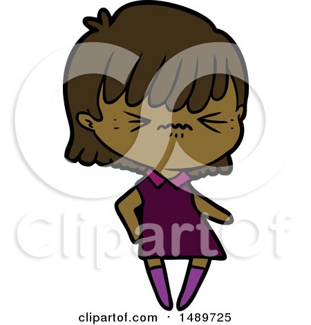 Annoyed Cartoon Clipart Girl by lineartestpilot