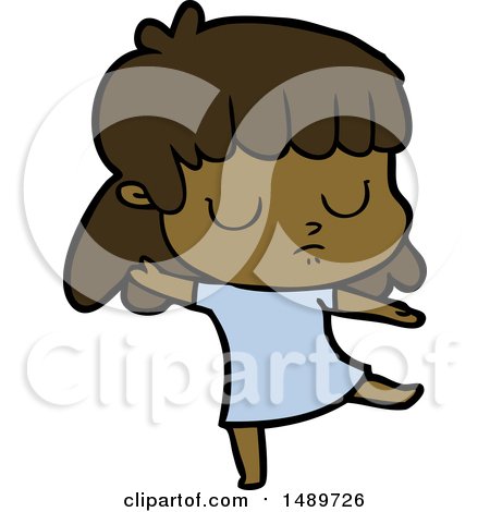Cartoon Clipart Indifferent Woman Dancing by lineartestpilot