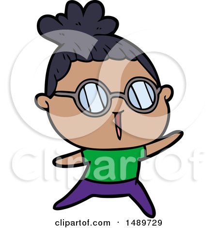 Cartoon Clipart Woman Wearing Spectacles by lineartestpilot