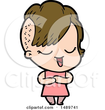 Happy Cartoon Clipart Girl by lineartestpilot