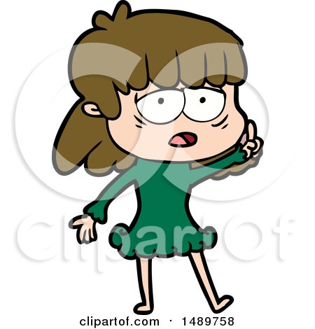 Cartoon Clipart Tired Woman by lineartestpilot