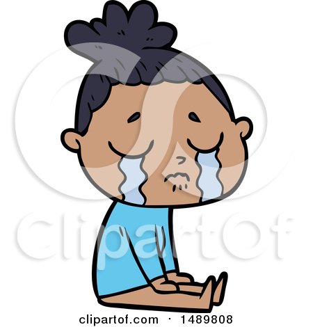 Cartoon Clipart Crying Woman by lineartestpilot