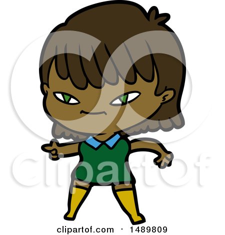 Cartoon Clipart Pointing Woman by lineartestpilot