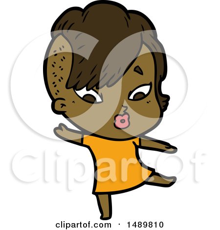 Cartoon Clipart Surprised Girl by lineartestpilot
