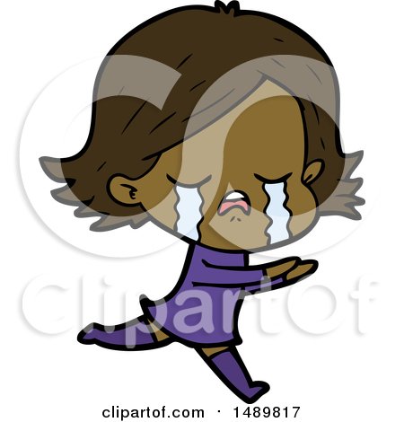 Cartoon Clipart Girl Crying by lineartestpilot