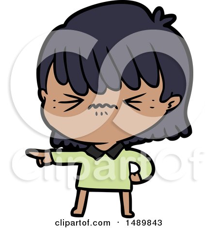 Annoyed Cartoon Clipart Girl Making Accusation by lineartestpilot