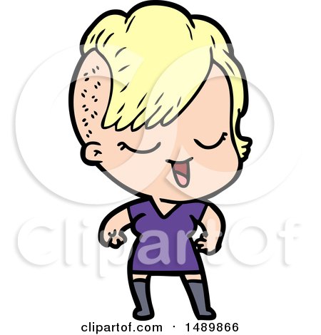 Happy Cartoon Clipart Girl by lineartestpilot