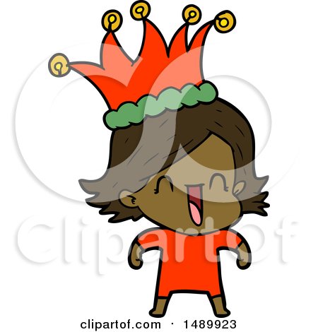 Cartoon Clipart Happy Woman by lineartestpilot