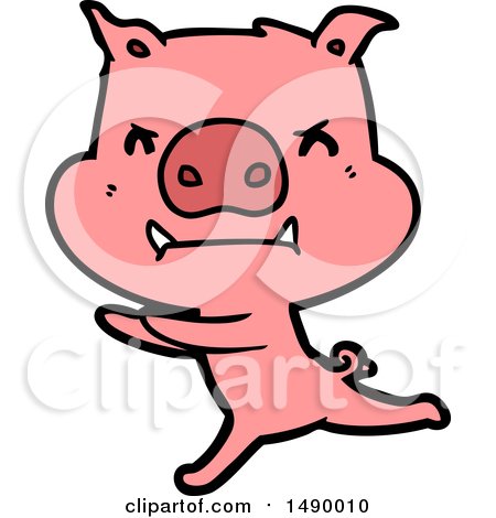 Clipart Angry Cartoon Pig by lineartestpilot