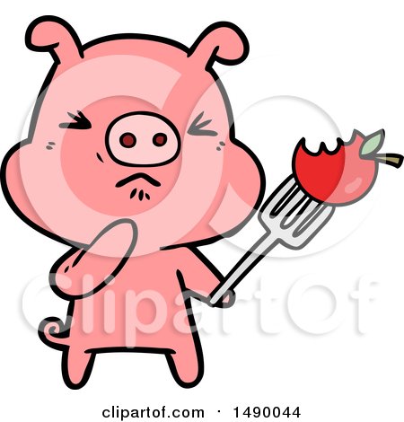 Clipart Cartoon Angry Pig by lineartestpilot