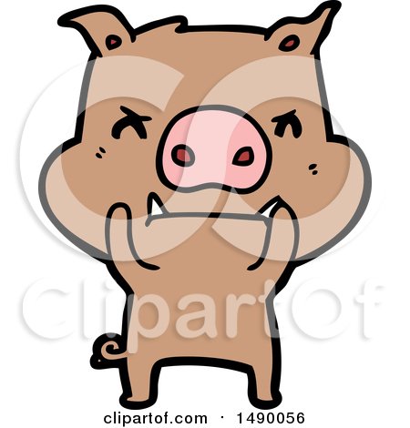 Clipart Angry Cartoon Pig by lineartestpilot