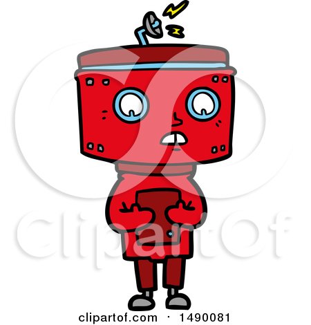 Clipart Cartoon Robot by lineartestpilot