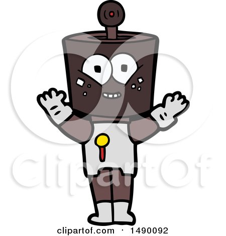 Clipart Happy Cartoon Robot by lineartestpilot