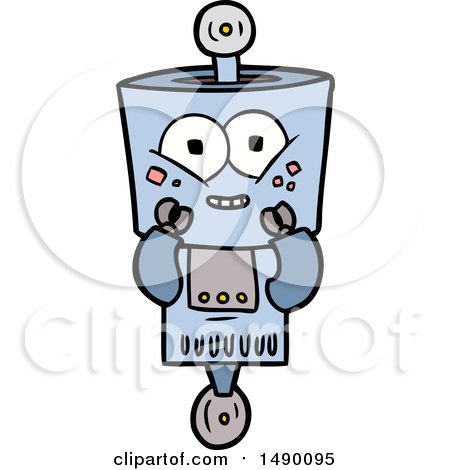 Clipart Happy Cartoon Robot by lineartestpilot