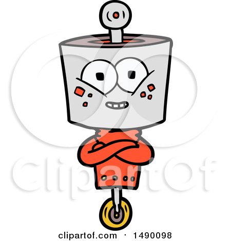 Clipart Happy Cartoon Robot by lineartestpilot