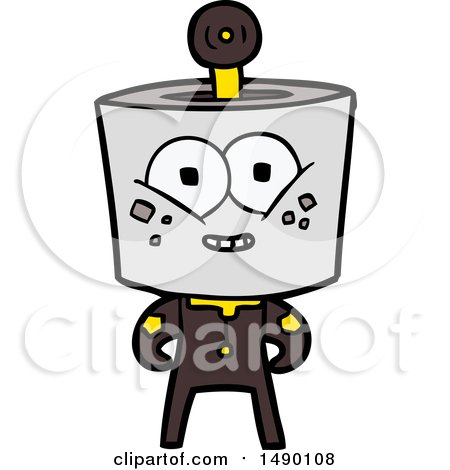 Clipart Happy Cartoon Robot by lineartestpilot