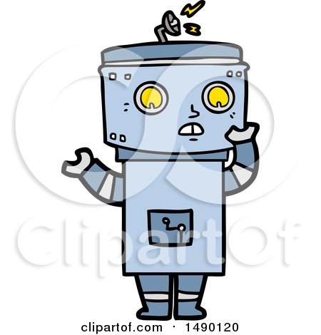 Clipart Cartoon Robot by lineartestpilot