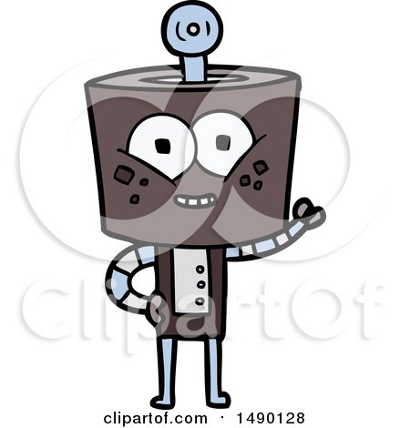 Clipart Happy Cartoon Robot by lineartestpilot