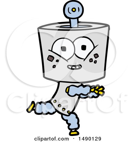 Clipart Happy Cartoon Robot by lineartestpilot