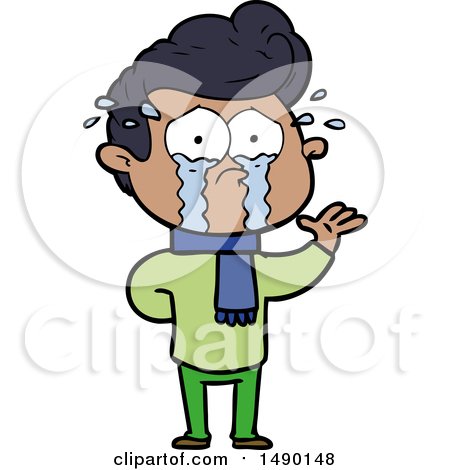 Clipart Cartoon Crying Man by lineartestpilot