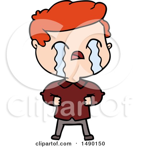 Clipart Cartoon Man Crying by lineartestpilot