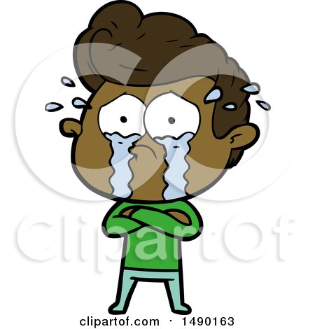 Clipart Cartoon Crying Man by lineartestpilot #1490163