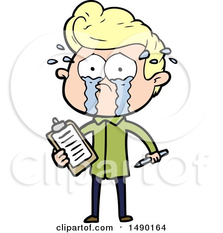 Clipart Cartoon Crying Man by lineartestpilot