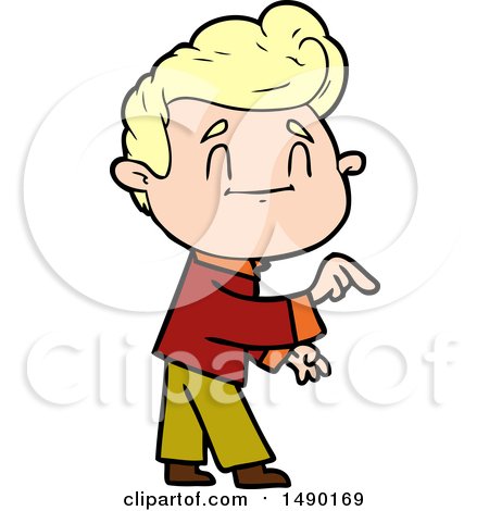 Clipart Happy Cartoon Man Making Point by lineartestpilot