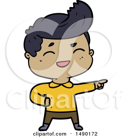 Clipart Cartoon Man Laughing and Pointing by lineartestpilot