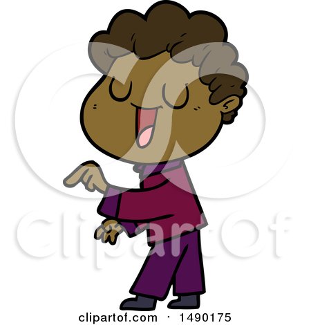 Clipart Laughing Cartoon Man by lineartestpilot