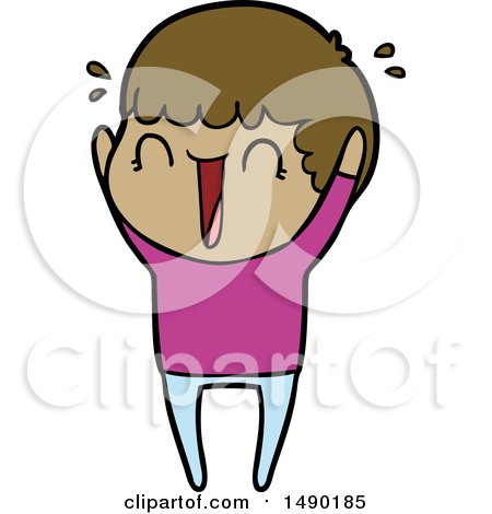 Clipart Cartoon Man Jumping for Joy by lineartestpilot