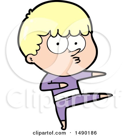 Clipart Cartoon Curious Boy Dancing by lineartestpilot
