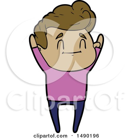 Clipart Happy Cartoon Man by lineartestpilot