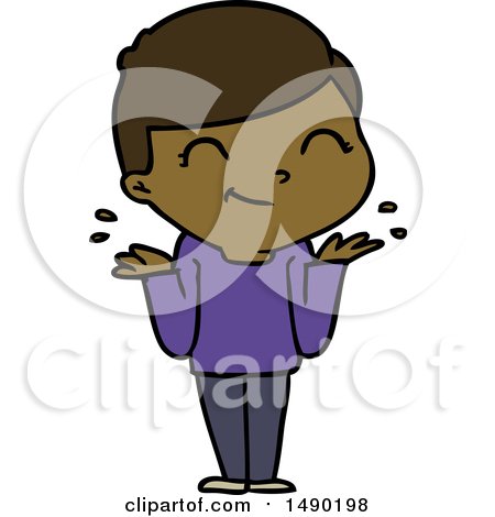 Clipart Cartoon Boy Smiling by lineartestpilot
