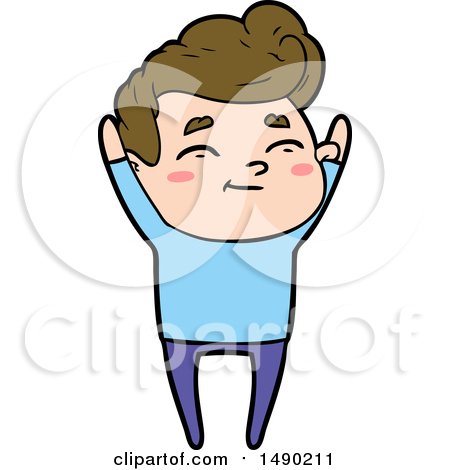 Clipart Happy Cartoon Man by lineartestpilot