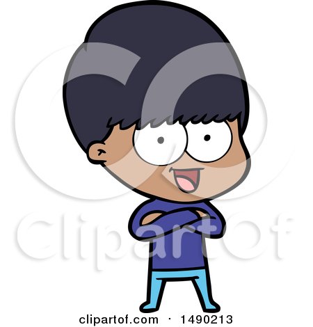 Clipart Happy Cartoon Boy by lineartestpilot