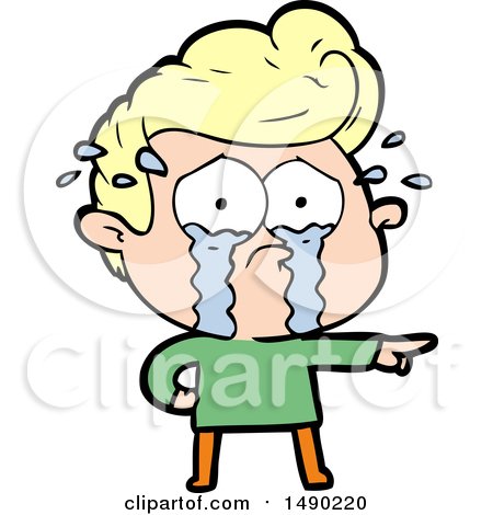 Clipart Cartoon Crying Man by lineartestpilot #1490220
