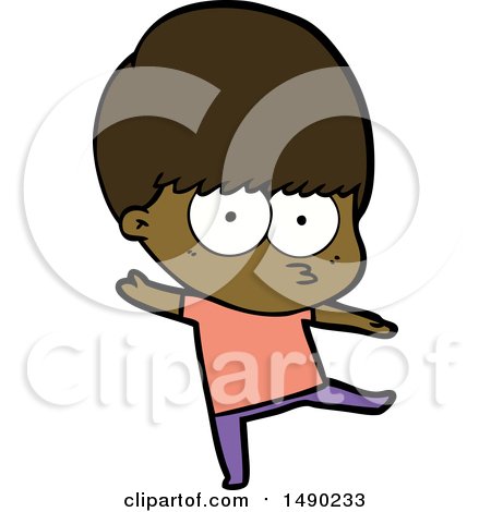 Clipart Nervous Cartoon Boy Dancing by lineartestpilot