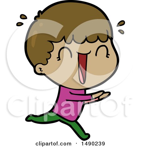 Clipart Laughing Cartoon Man Running by lineartestpilot