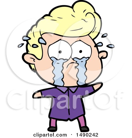 Clipart Cartoon Crying Man by lineartestpilot