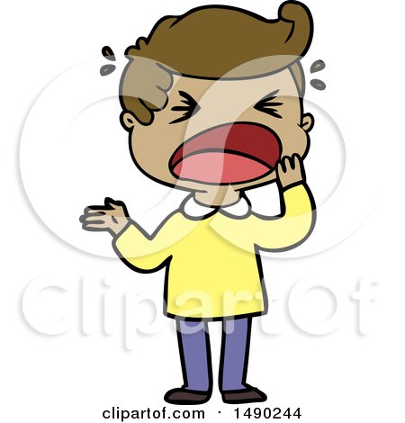 Clipart Cartoon Shouting Man by lineartestpilot