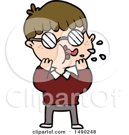 Clipart Cartoon Boy Wearing Spectacles by lineartestpilot