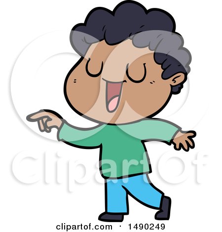 Clipart Laughing Cartoon Man Pointing by lineartestpilot